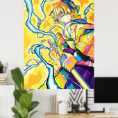 Zenitsu-Dämon Poster (Heimbüro)