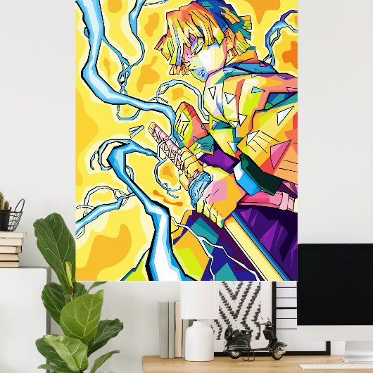 Zenitsu-Dämon Poster (Heimbüro)