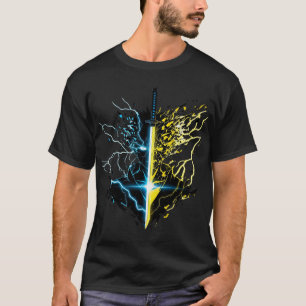 Zenitsu Donnergott Katana - Blau & Gelb Lightning T-Shirt