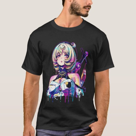 Zenless Zone Zero Yidhari Murphy Vaporwave-Ästheti T-Shirt (Vorderseite)
