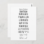 Zeno Potion - Zazzle-Schriftart-Musterblatt Postkarte (Vorne/Hinten)