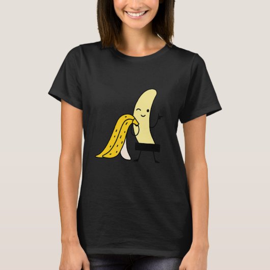 Zensored Yellow Banana Print Fruits T-Shirt (Vorderseite)