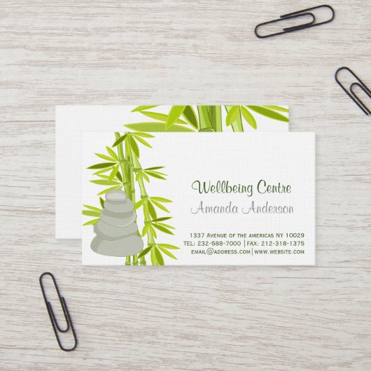 Zensteine und -bambus visitenkarte (Vorderseite/Rückseite Beispiel)