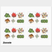Zent Campfire Compass S'mores Camp Camping Aufkleb Rechteckiger Aufkleber (Blatt)