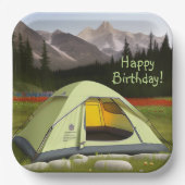Zent Camping Birthday Pappteller (Vorderseite)