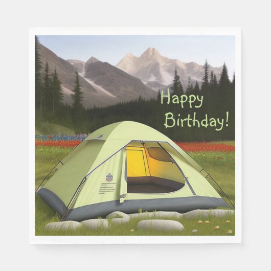 Zent Camping Birthday Serviette (Vorderseite)