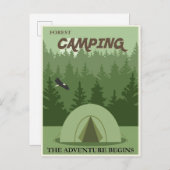 Zent Camping Vintage Travel Poster Postkarte (Vorne/Hinten)