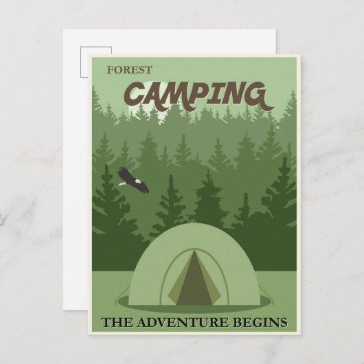 Zent Camping Vintage Travel Poster Postkarte (Vorne/Hinten)