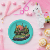 Zent Camping Wilderness Scene Pappteller (Party)