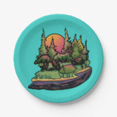 Zent Camping Wilderness Scene Pappteller (Vorderseite)