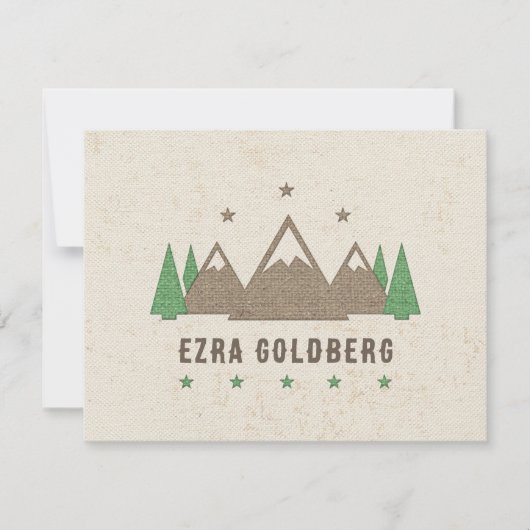 Zent Leinwand Camping Bar Mitzvah Dankeskarte (Vorderseite)