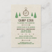 Zent Leinwand Camping Bar Mitzvah Empfang Begleitkarte (Vorderseite)