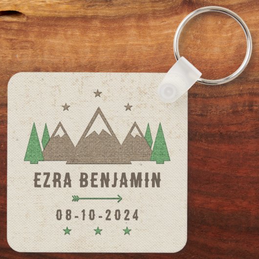 Zent Leinwand Camping Bar Mitzvah Personalisiert G Schlüsselanhänger (Rückseite)