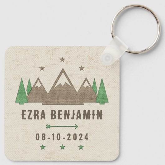 Zent Leinwand Camping Bar Mitzvah Personalisiert G Schlüsselanhänger (Rückseite)