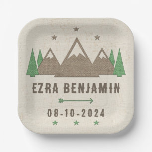 Zent Leinwand Camping Bar Mitzvah Personalisiert Pappteller