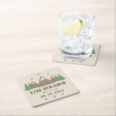 Zent Leinwand Camping Bar Mitzvah Personalisiert Rechteckiger Pappuntersetzer (Vor Ort)