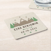 Zent Leinwand Camping Bar Mitzvah Personalisiert Rechteckiger Pappuntersetzer (angewinkelt)