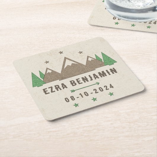 Zent Leinwand Camping Bar Mitzvah Personalisiert Rechteckiger Pappuntersetzer (angewinkelt)