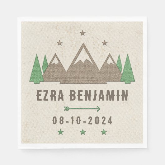 Zent Leinwand Camping Bar Mitzvah Personalisiert Serviette (Vorderseite)