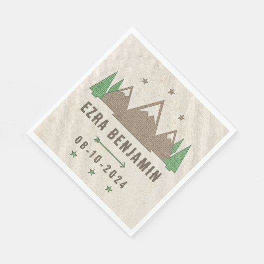 Zent Leinwand Camping Bar Mitzvah Personalisiert Serviette (Ecke)