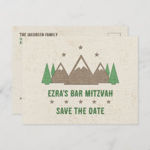 Zent Leinwand Camping Bar Mitzvah Save the Date Postkarte
