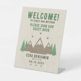 Zent Leinwand Camping Bar Mitzvah Willkommen Sockelschild