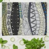 Zentangle Abstract Mosaic Kitchen Tea Towel Geschirrtuch (Gefaltet)