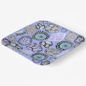 Zentangle, Abstrakte, florale Papierplatte Pappteller (Gewinkelt)