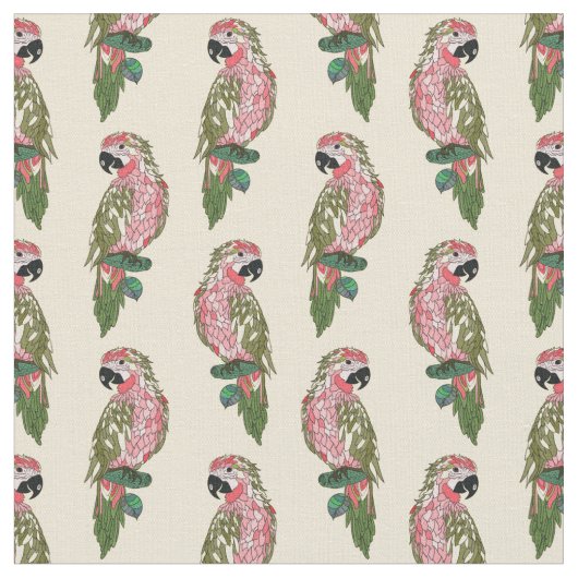 Zentangle Art-Papageien Stoff (Nahaufnahme)