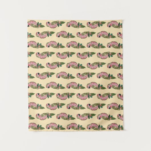 Zentangle Art-Papageien Wandteppich (Vorderseite)