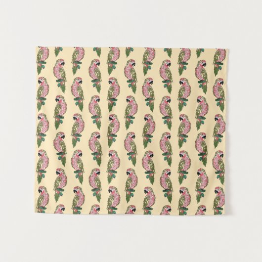 Zentangle Art-Papageien Wandteppich (Vorderseite (Horizontal))