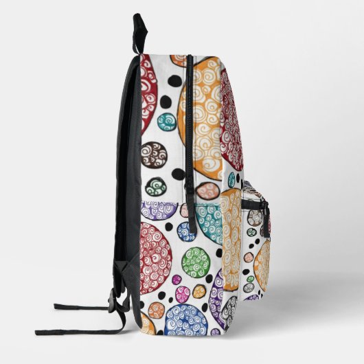 Zentangle circles pattern bedruckter rucksack (Links)