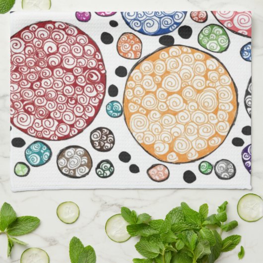 Zentangle circles pattern geschirrtuch (Gefaltet)