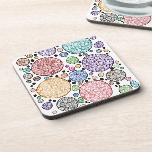 Zentangle circles pattern getränkeuntersetzer (Linke Seite)