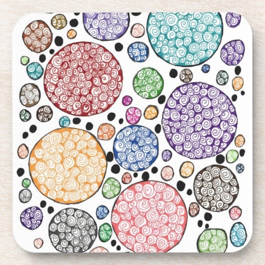 Zentangle circles pattern getränkeuntersetzer (Vorderseite)
