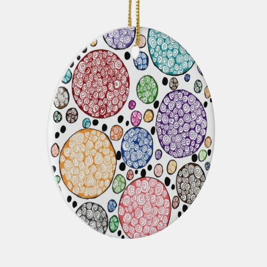 Zentangle circles pattern keramik ornament (Rechts)