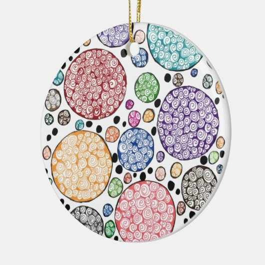 Zentangle circles pattern keramik ornament (Links)
