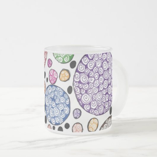 Zentangle circles pattern mattglastasse (VorderseiteRechts)