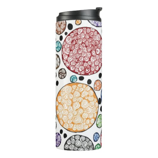 Zentangle circles pattern thermosbecher (Nach links gedreht)