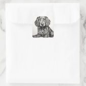 Zentangle Dog Quadratischer Aufkleber (Tasche)