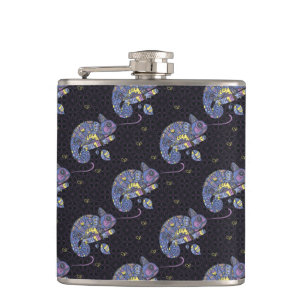 Zentangle Eidechse Flachmann