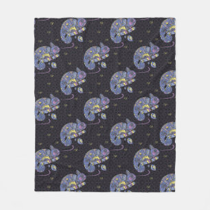 Zentangle Eidechse Fleecedecke