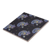 Zentangle Eidechse Fliese (Seite)