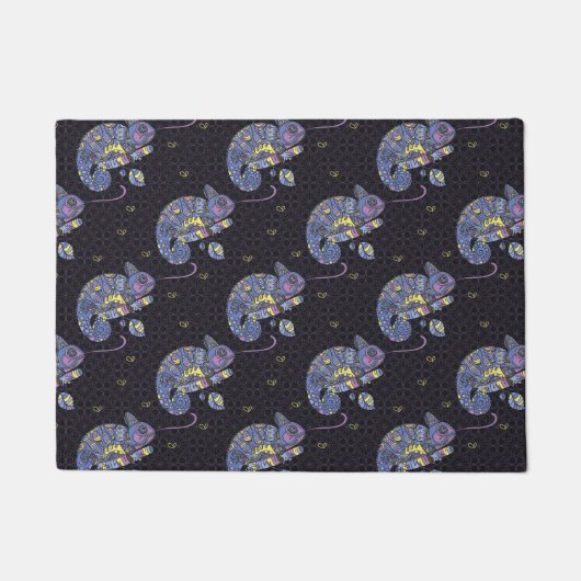 Zentangle Eidechse Fußmatte (Vorderseite)