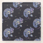 Zentangle Eidechse Glasuntersetzer (Vorderseite)