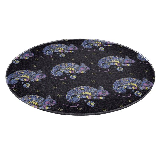 Zentangle Eidechse Schneidebrett (Ecke)