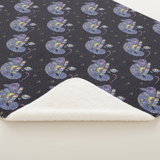 Zentangle Eidechse Sherpadecke (3/4)