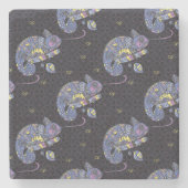 Zentangle Eidechse Steinuntersetzer (Vorderseite)