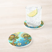 Zentangle Floral Dreamscape Getränkeuntersetzer (Seite)