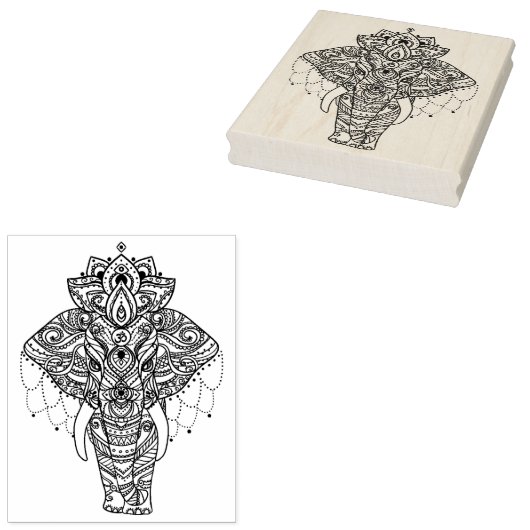 Zentangle Inspiriert Elephant Gummistempel (Stempel)